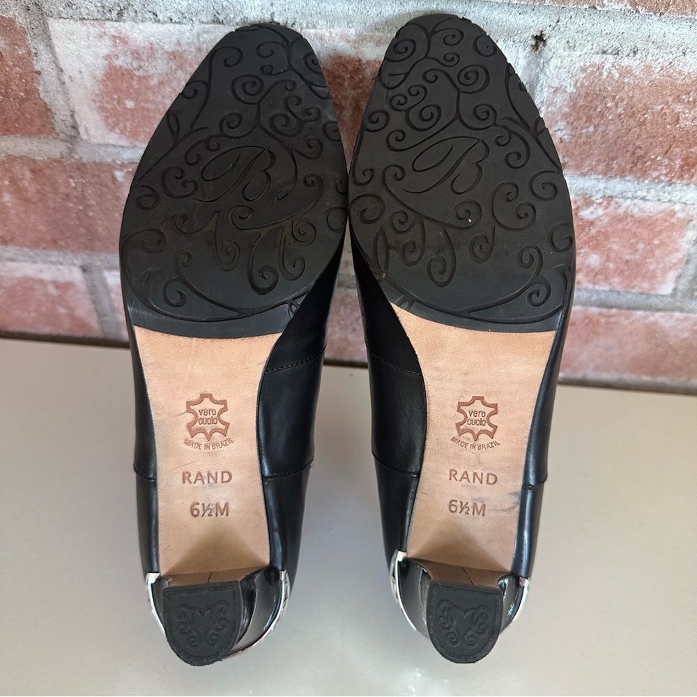 Brighton Rand Booties Heels Metal Witchy Vintage Women’s 6.5 Black Dark Academia - Picture 8 of 9